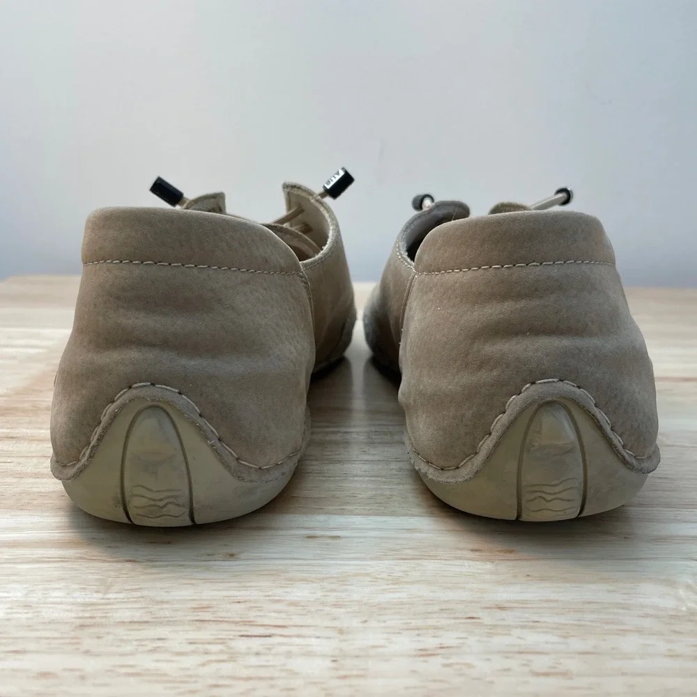 Wiecel Mens Suede Driving Shoes Tan Slip On‎ Speed Laces Size 43 Low Top Loafers